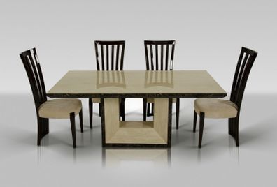 Marble Dining Room Table and Chairs