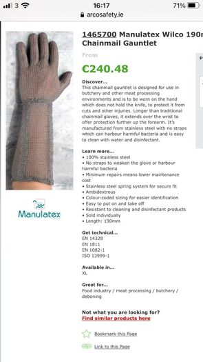 Chainmail Gauntlet - Stainless Steel
