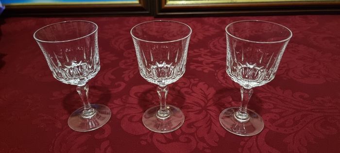 3 Piece Stemmed Crystal Goblets / Wine Glasses