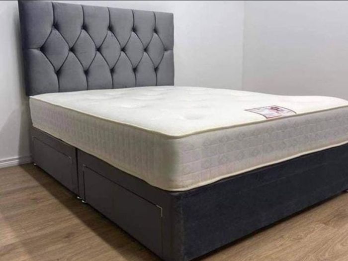 New Stylish single ,Double 4ft, 4ft6, King 5ft And 6ft Superking Sizes Divan Beds Instock. Drawers And Optional Tufted Mattresses Available. Free Delivery