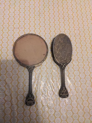Vintage hairbrush and mirror
