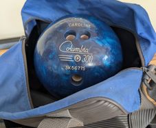 bowling ball and bag