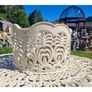 Cast Iron Tree Bench White CH-717-W Image 3
