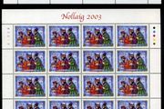 2003 Ireland Christmas 48c (ex Booklet) 48c, 50c &amp; 57c Commemorative Stamps Sheets Plate 1A1A1A1A1A Set Mint Never Hinged (MNH)