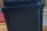 A Cute Purple &amp; Black Swing Lid Bin - Size in Pics - E