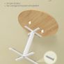 Round Table with 4 Dining Chairs Steel Frame Easy Assembly Golden Oak Cream White Image 6