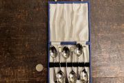 Vintage Silver-Plated Tea Spoons in Box