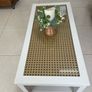 Painted coffee table with wicker effect top Image 4