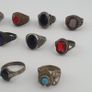 Antique Ring Lot of 15 Rustic Brass & Glass Jewellery Image 4