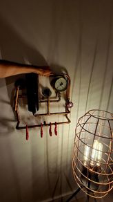 Coat Rack - Heavy Duty Industrial Copper Pipe with Vintage Gauge (Steampunk Style)