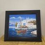 Oil on Canvas by Vinno Mediterranean Scene - Framed Image 10