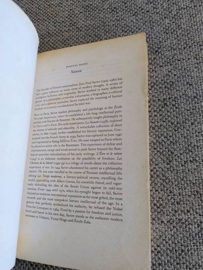 Nausea by Jean Paul Sartre 2000 paperback Penguin Books in good condition with some signs of wear on the cover see photos FREE STANDARD POSTAGE INCLUDED