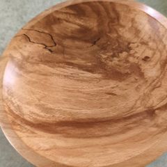 SMALL Wooden Bowl -SPALTED BEECH- and the date 1997.as trinket dish handmade wood turning by Dan O'Loughlin .