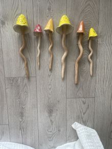 Handmade Ceramic Mushrooms x 6