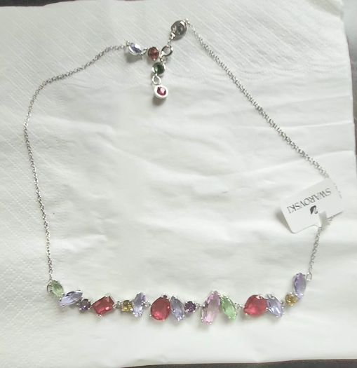 Swarovski multicoloured crystal necklace