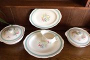 Alfred Meakin 1950s Harvest Bouquet Tableware Serving platters 2 Tureens and Gravy Boat