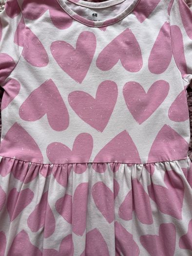 H&M Girls Heart Printed Cotton Dress 8- 10 Years
