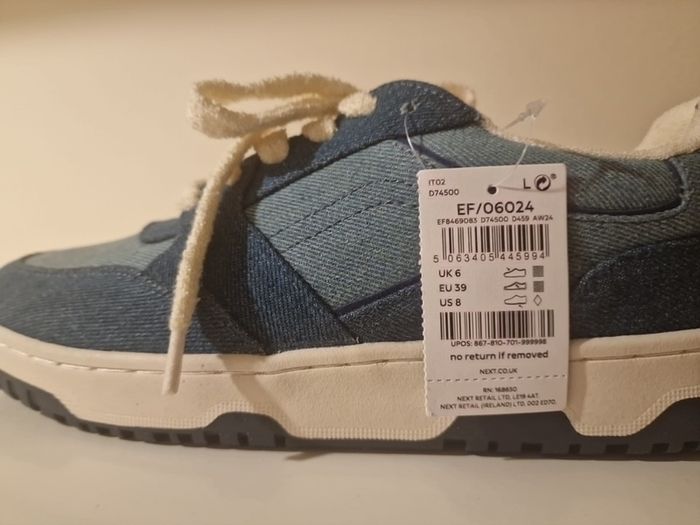 next denim trainers