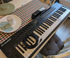 M AUDIO Oxygen Pro 61 Midi Keyboard, with additional sustain pedal and extra long midi cable
