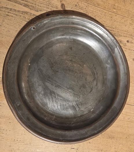 2 Antique Copper Serving Dishes Oval & Round