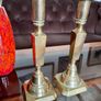 Pair Gun Barrel Deco Era Brass Candlesticks Early 20th Century Image 3