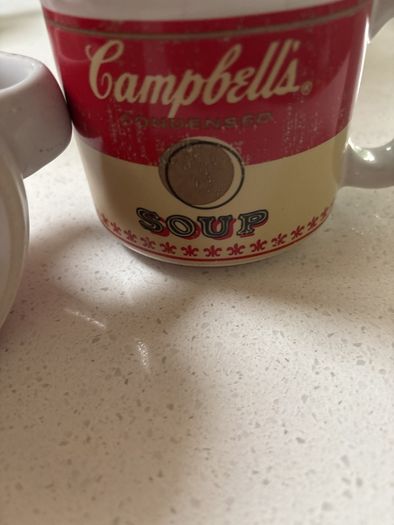 2 Vintage Campbell's Tomato and Condensed Soup Mugs - porcelain
