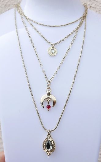 Freedom Jewellery Gold Plated Unique Pendant and Chain