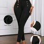 Brand New, Black High Waist button leggings, size 10-12 Image 2