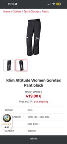 Klim Gore-Tex (fully waterproof)woman trouser Size 6