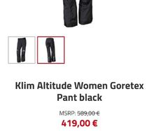 Klim Gore-Tex (fully waterproof)woman trouser Size 6