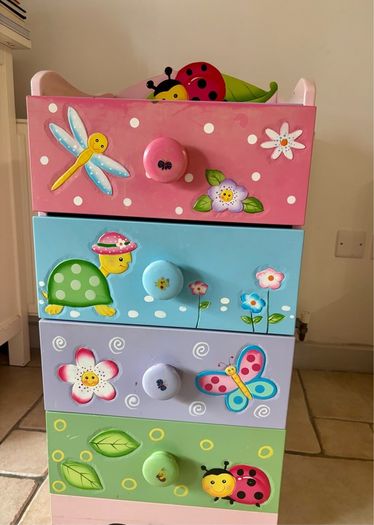 Teamson Kids hand painted set of childrens 4 drawers