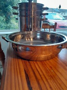 Heavy large stainless steel pan