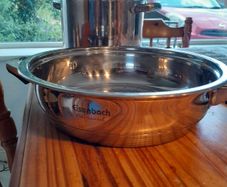 Heavy large stainless steel pan