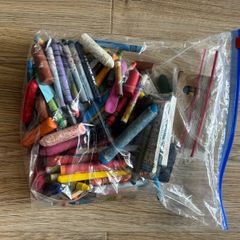 assorted crayons and pencils