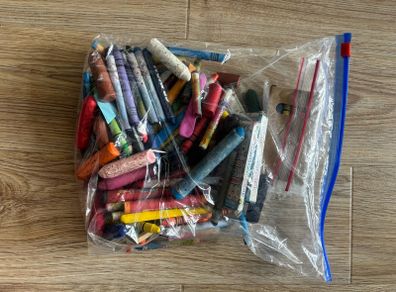 assorted crayons and pencils