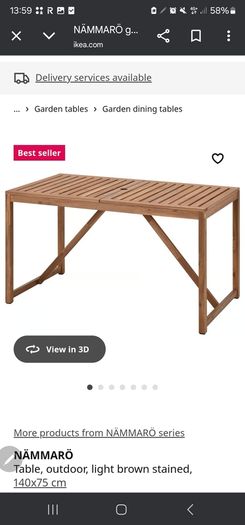 Outdoor dining table and chairs