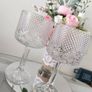 Set of 2 gin glasses, glass, crystal, gold, new never used Image 3
