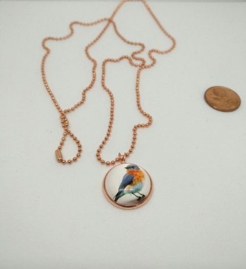 Handmade Rosegold Robin Pendant