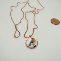Handmade Rosegold Robin Pendant