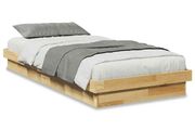 Bed Frame Without Mattress 75x190 cm Solid Oak Wood