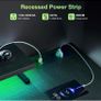 L Shaped Gaming Desk with LED Lights, 100 x 70 cm Computer Desk with Power Outlet Image 5