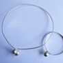 Vintage 1980s Sterling Silver 925 Bracelet and Collar Necklace 34,3g Image 3