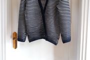 Cos Navy/Cream 100% Wool  Cardigan Size S