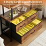 Book Shelf with 5 Shelves, Bookcase with 3 Fabric Drawers, Shelf Unit Suitable for Bedroom, Office, Living Room, Kitchen, 60 x 24 x 155cm, Vintage Colours Image 3
