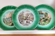Vintage Currier &amp; Ives Seasons  3 plates, Spring, Summer, Winter
