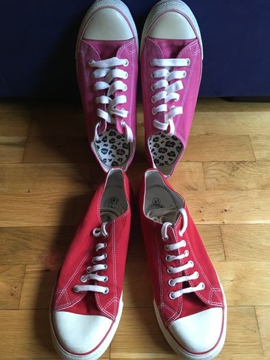 NEXT Baseball Sneakers 41 Two Pairs Canvas Plimsolls    -  with Bonus Funky Insoles