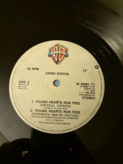Candi Staton Young Hearts Run Free 1986 M&M Remix 12inch Vinyl