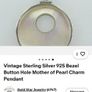 Silver 925 hallmarked mother of pearl pendant necklace Image 3