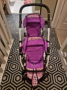 Toy twin stroller & high chair