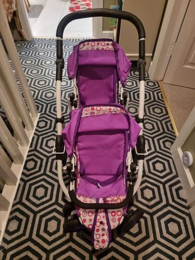 Toy twin stroller & high chair